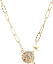 EYE CANDY LOS ANGELES Celestial Paperclip CZ Necklace