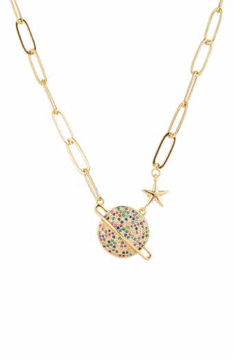 EYE CANDY LOS ANGELES Celestial Paperclip CZ Necklace