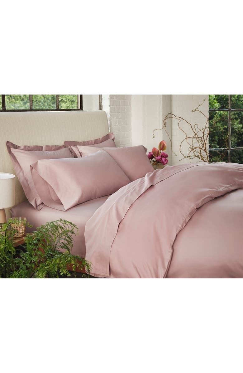 Coyuchi Classic Organic Cotton Sateen Duvet & Sham Set, Alternate, color, Mineral