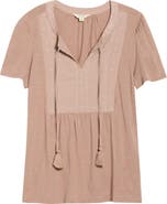 Lucky Brand Embroidered Peasant Top