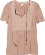 Lucky Brand Embroidered Peasant Top