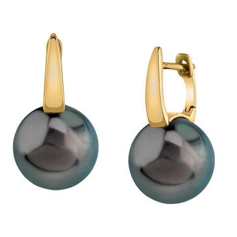 Tahitian South Sea Pearl Huggie Emily Earrings