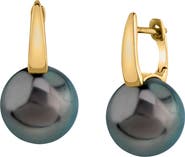 The Pearl Source Tahitian South Sea Pearl Huggie Emily Earrings