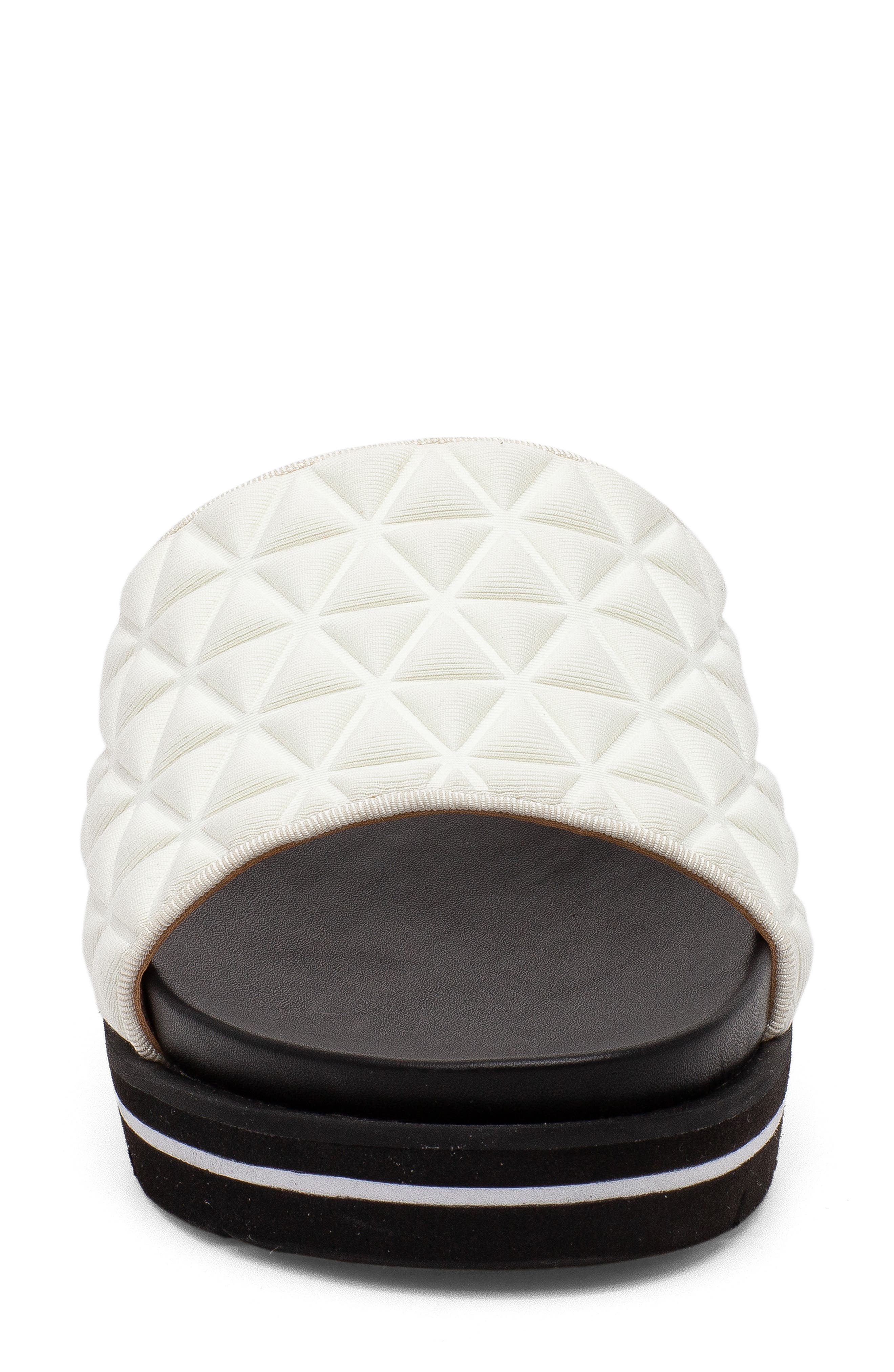 Linea Paolo Leah Slide Sandal, Alternate, color, White Fabric