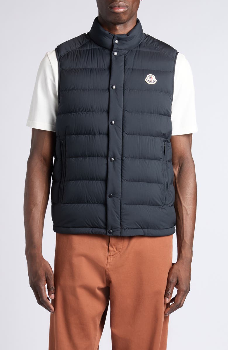 Moncler Barthe Down Puffer Vest, Main, color, Black