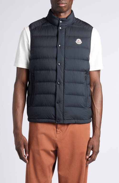 Moncler Tibb Water Repellent Down Puffer Vest In Blue
