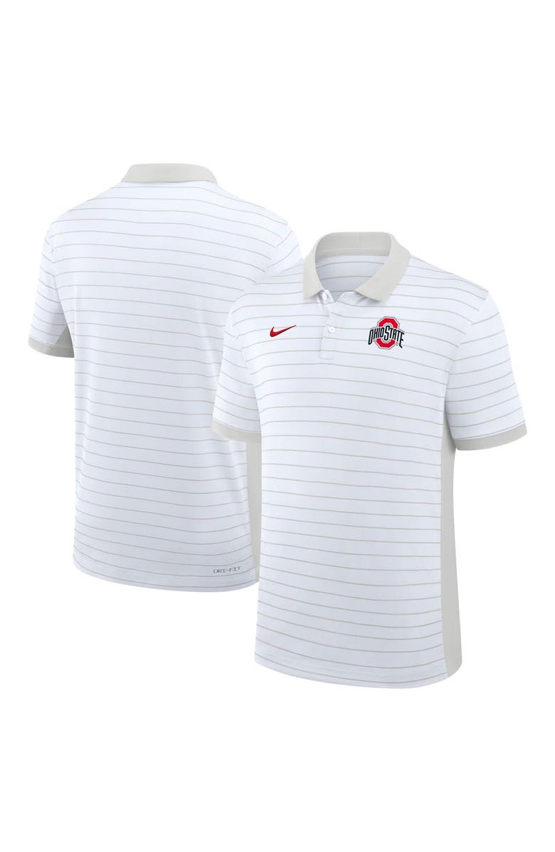 Nike Men's Nike White Ohio State Buckeyes 2025 Early Season Coaches Sideline Victory Stripe Performance Polo, Main, color, White