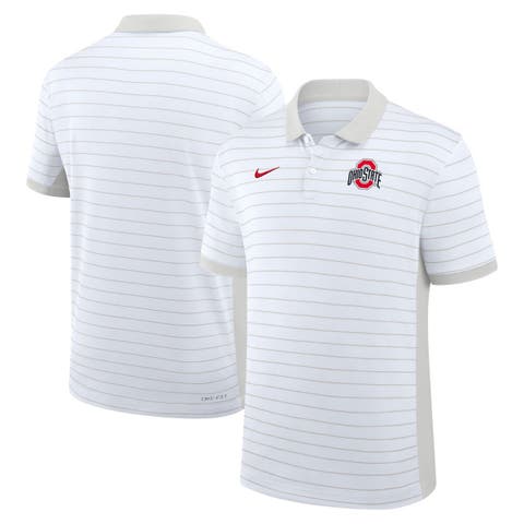 Men's Nike White Ohio State Buckeyes 2025 Early Season Coaches Sideline Victory Stripe Performance Polo