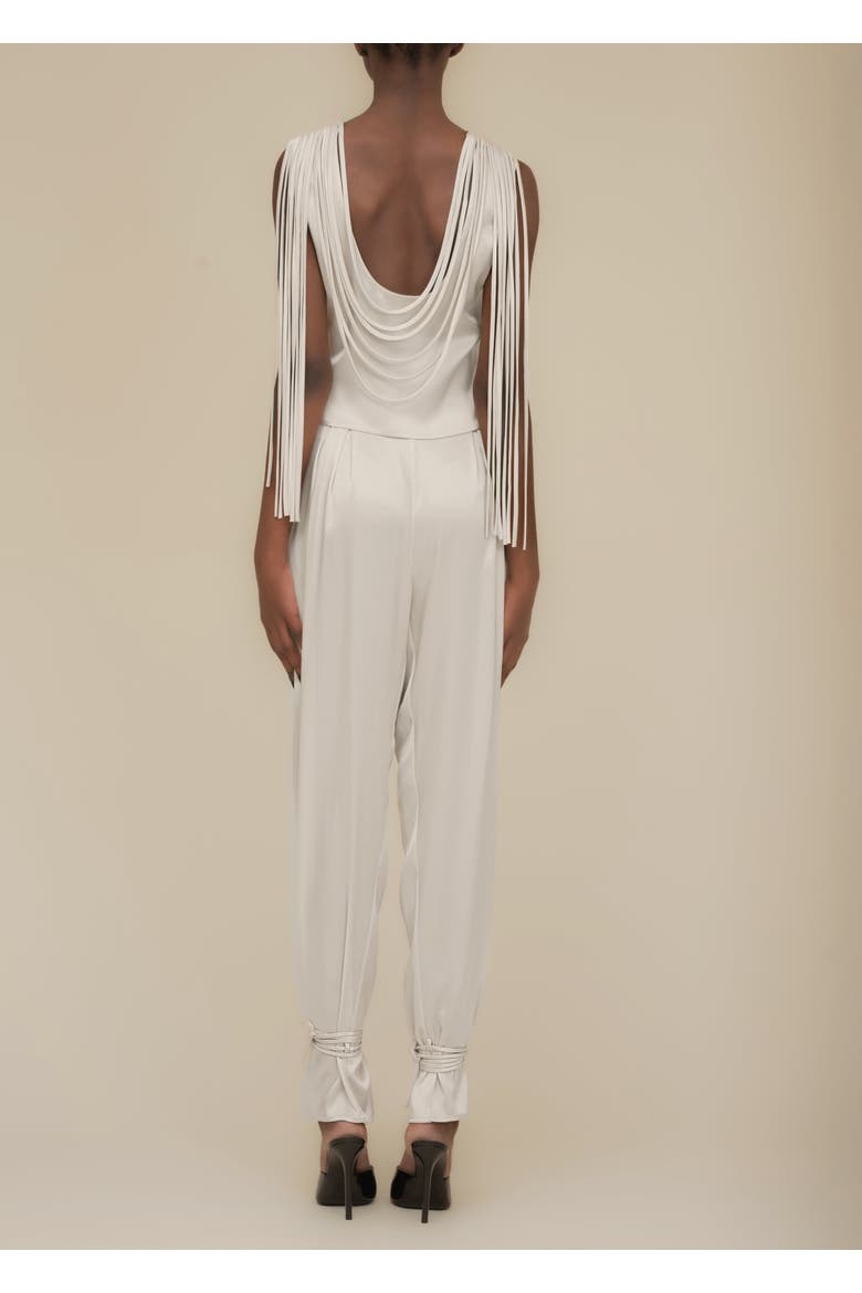 Mane Shiny Triacetate Loose-Fitting Pants, Alternate, color, Champagne