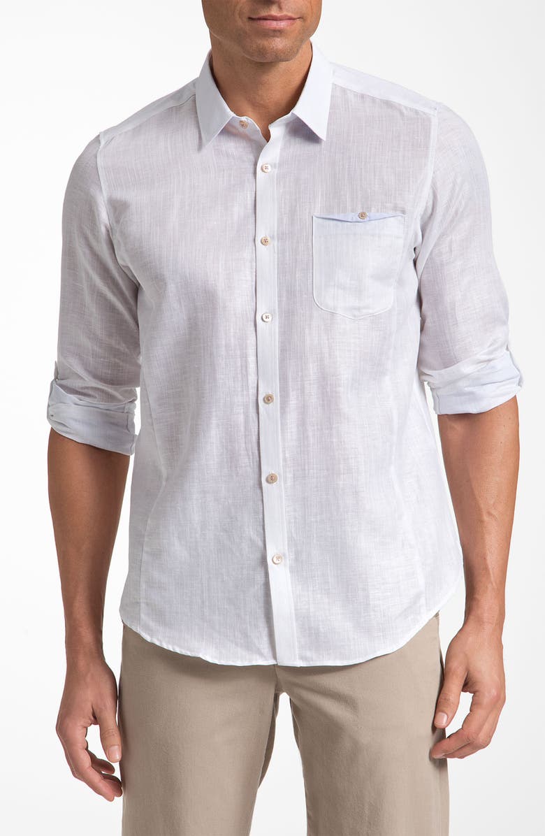 Ted Baker London 'Linstro' Linen & Cotton Sport Shirt, Main, color,