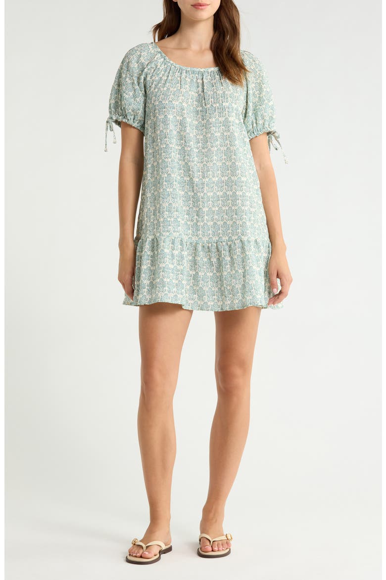 Clio Tiered Minidress, Main, color, OLIVA PRINT