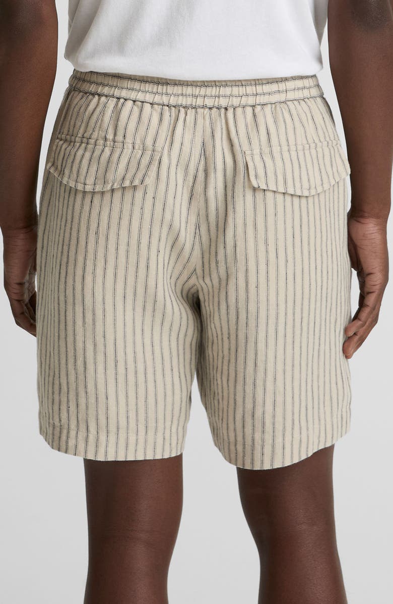 Vince Ballstone Stripe Hemp Drawstring Shorts, Alternate, color, Parchment/ Coastal Stripes
