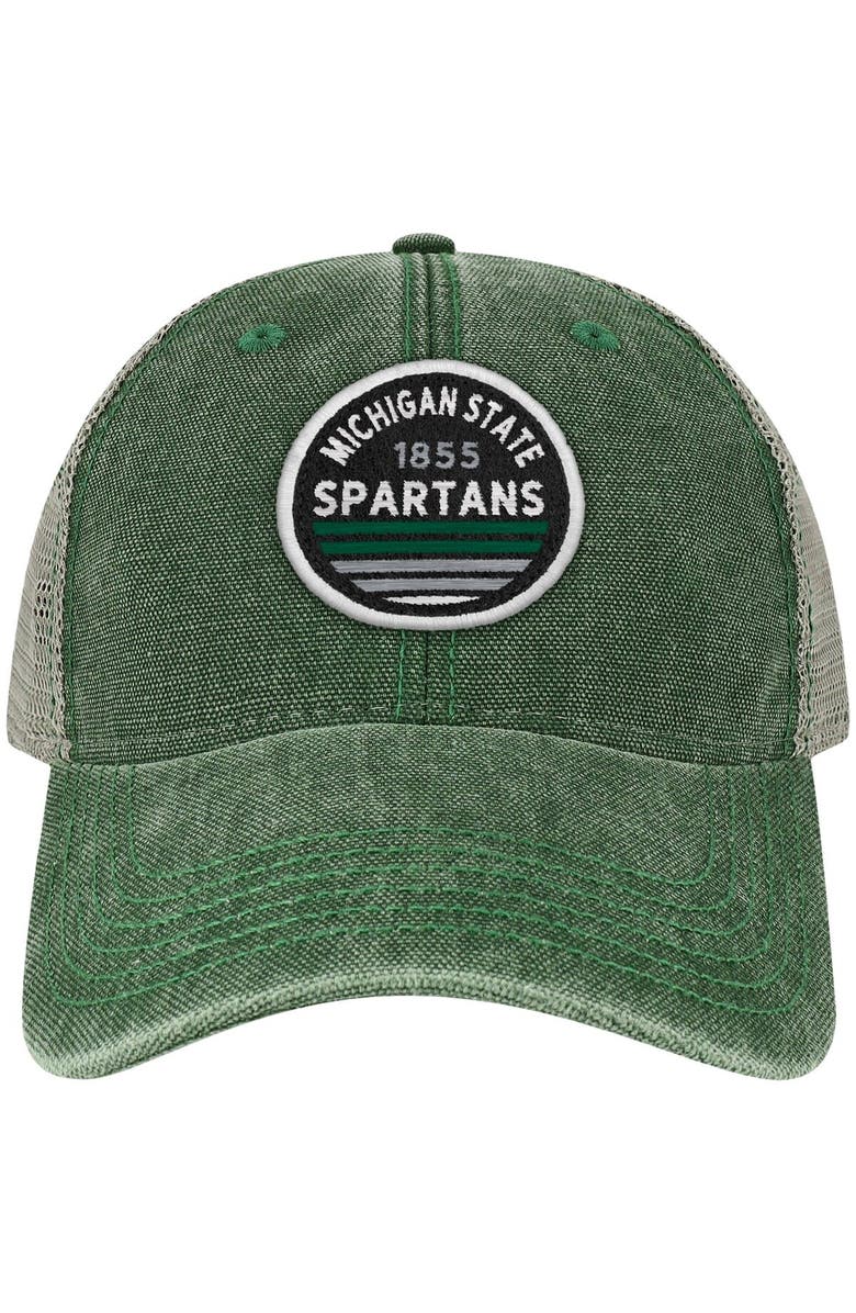 LEGACY ATHLETIC Men's Green Michigan State Spartans Sunset Dashboard Trucker Snapback Hat, Alternate, color, Green