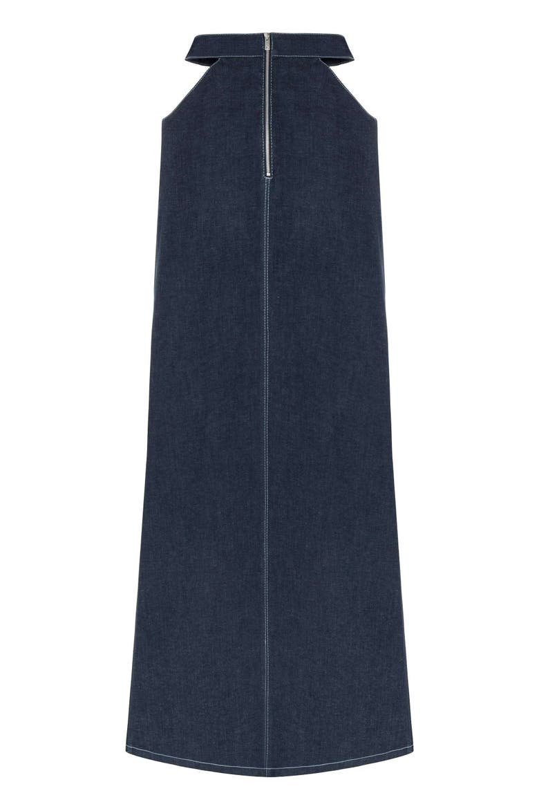 Siena Maxi Denim Skirt - High-Waisted A-Line Blue, Alternate, color, Blue