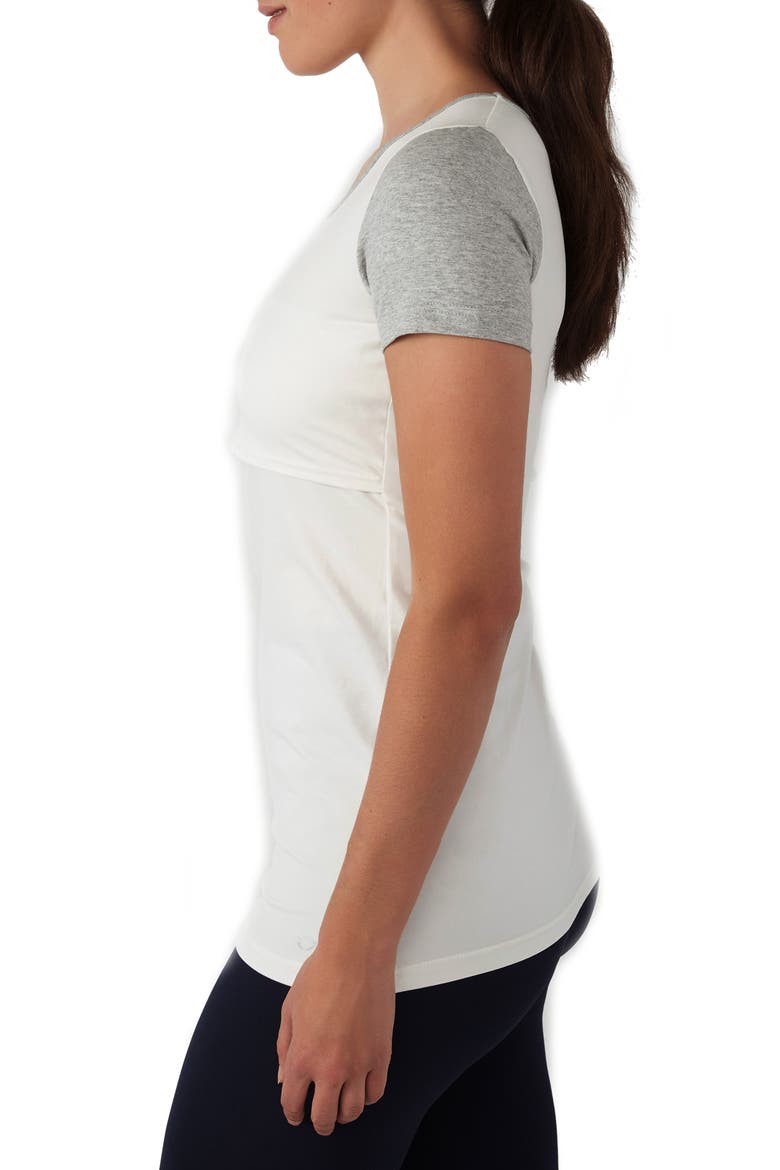 Maternity/Nursing Tee, Alternate, color, EGGSHELL/ GREYMIX MELANGE