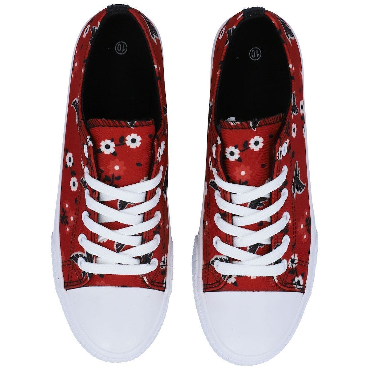 FOCO Women's FOCO Red Atlanta Falcons Flower Canvas Allover Shoes, Alternate, color, 