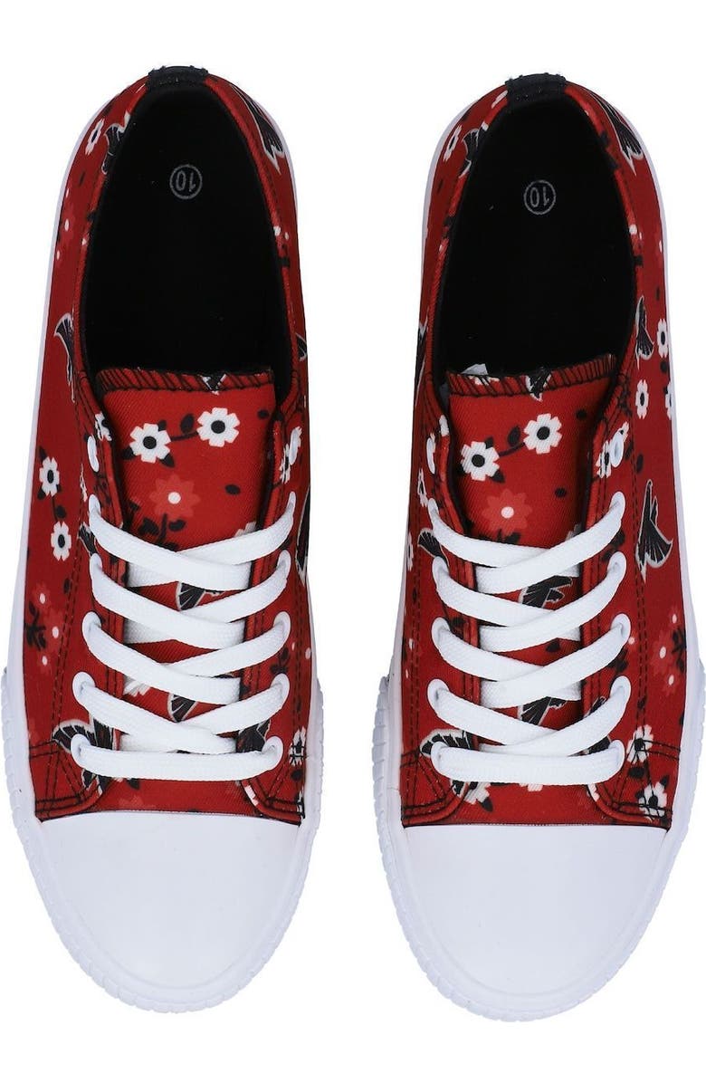 FOCO Women's FOCO Red Atlanta Falcons Flower Canvas Allover Shoes, Alternate, color,