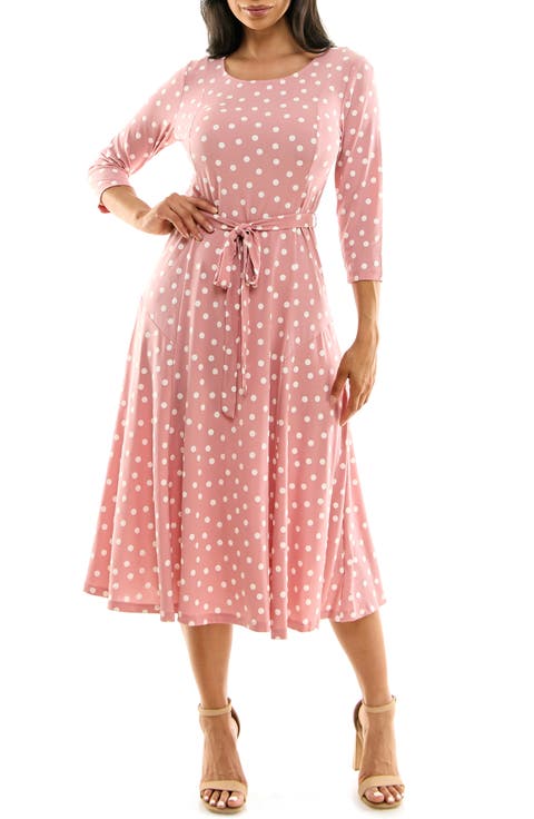 Sylvia Printed Tie Waist Midi Dress