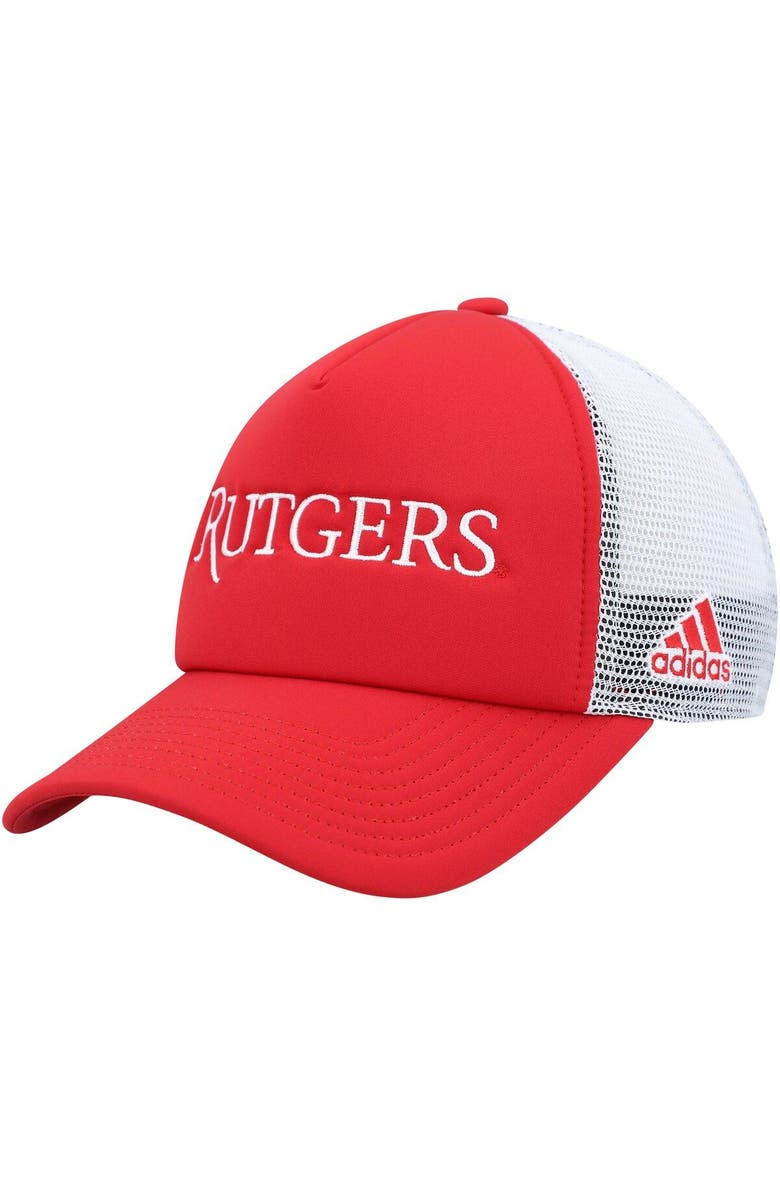 adidas Men's adidas Scarlet/White Rutgers Scarlet Knights Foam Trucker Snapback Hat, Main, color, Scarlet
