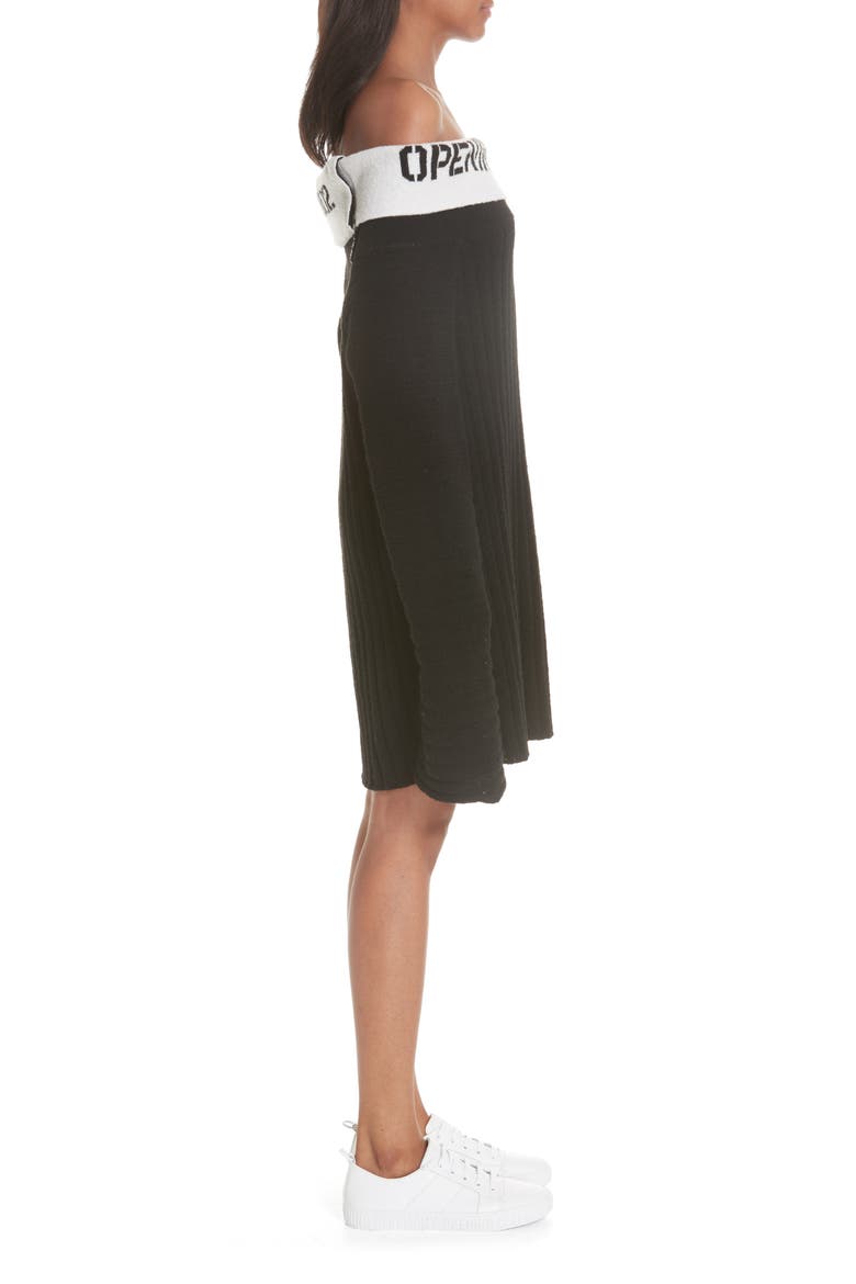 Logo Off the Shoulder Dress (Limited Edition), Alternate, color, BLACK