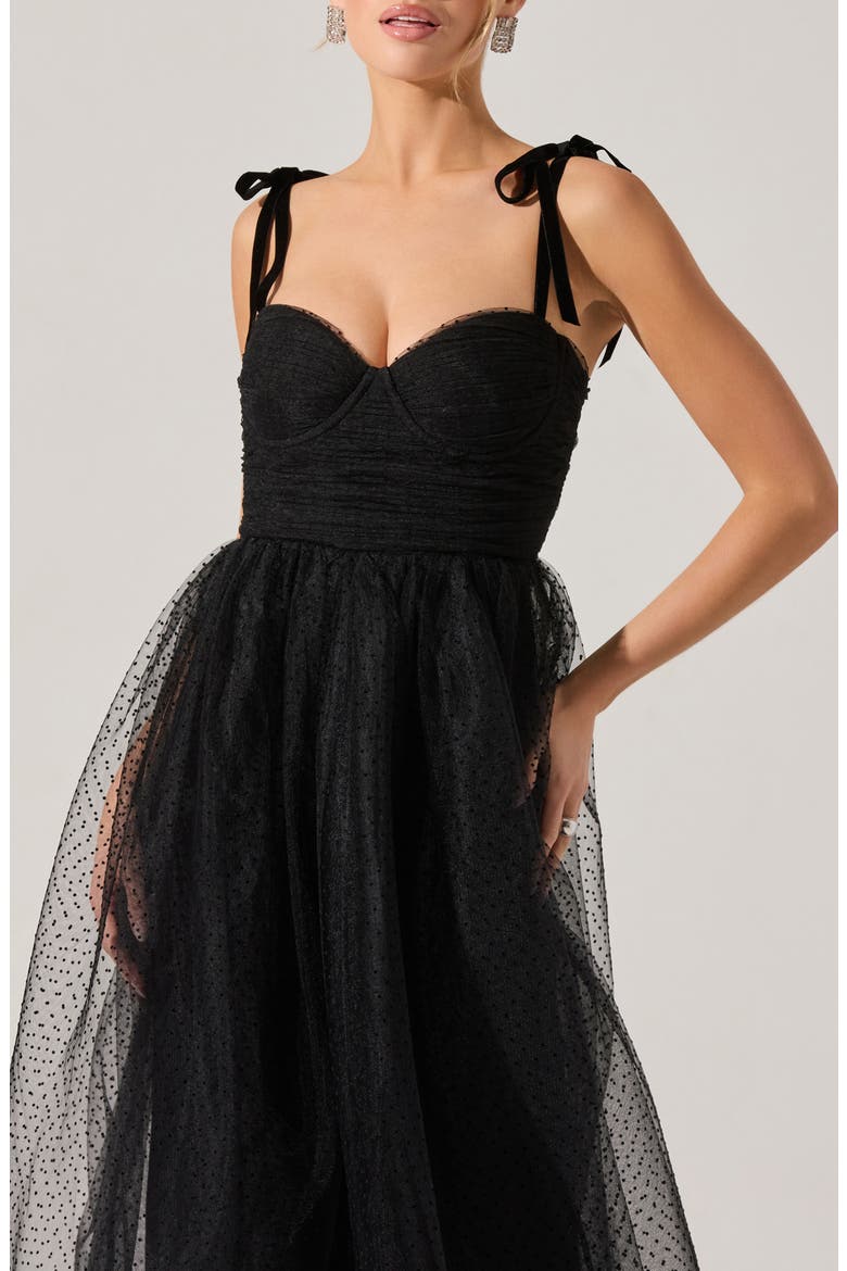 Karyme Tie Strap Midi Dress, Alternate, color, BLACK
