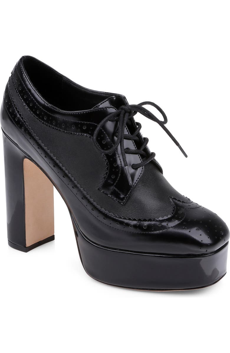 L'AGENCE Tania Platform Pump, Main, color, Black Leather