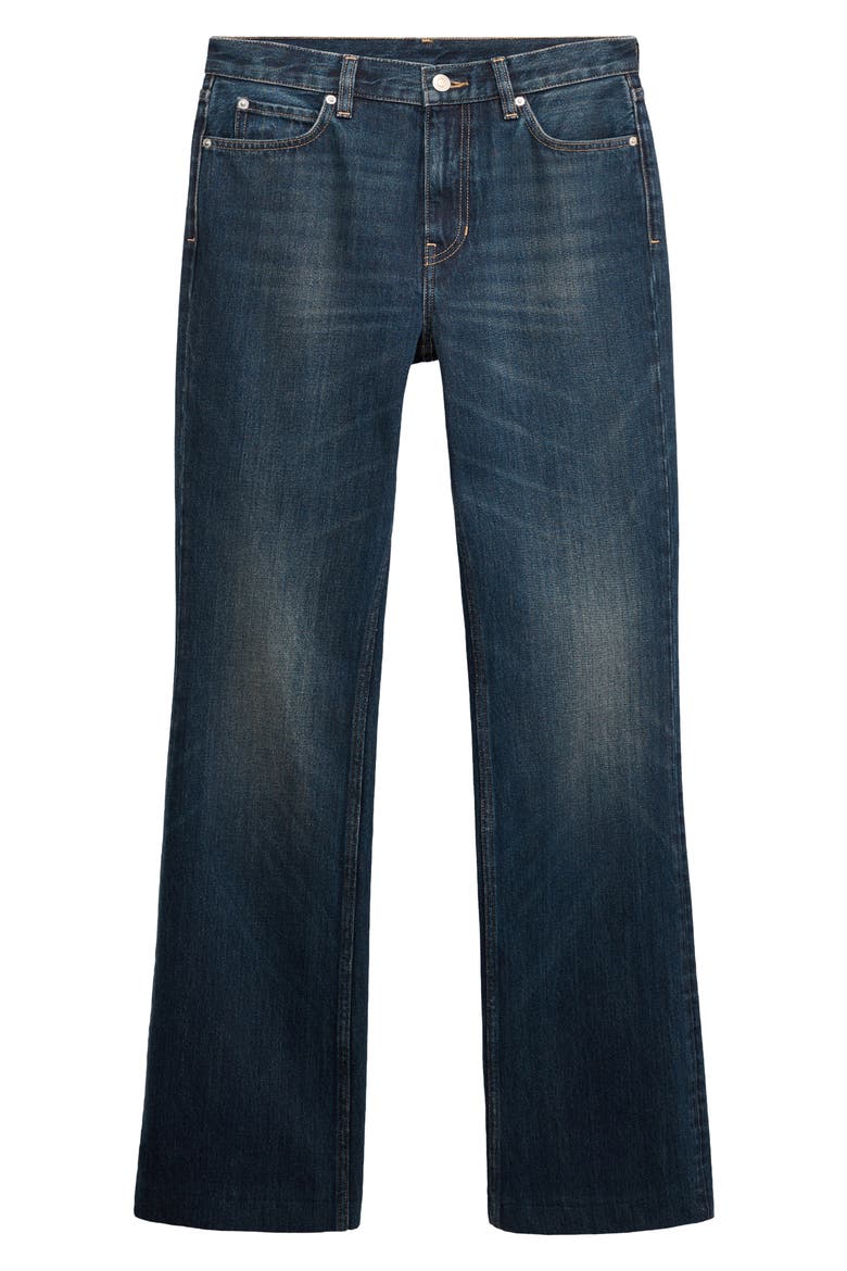 Distressed Flared Jeans, Main, color, DARK VINTAGE BLUE
