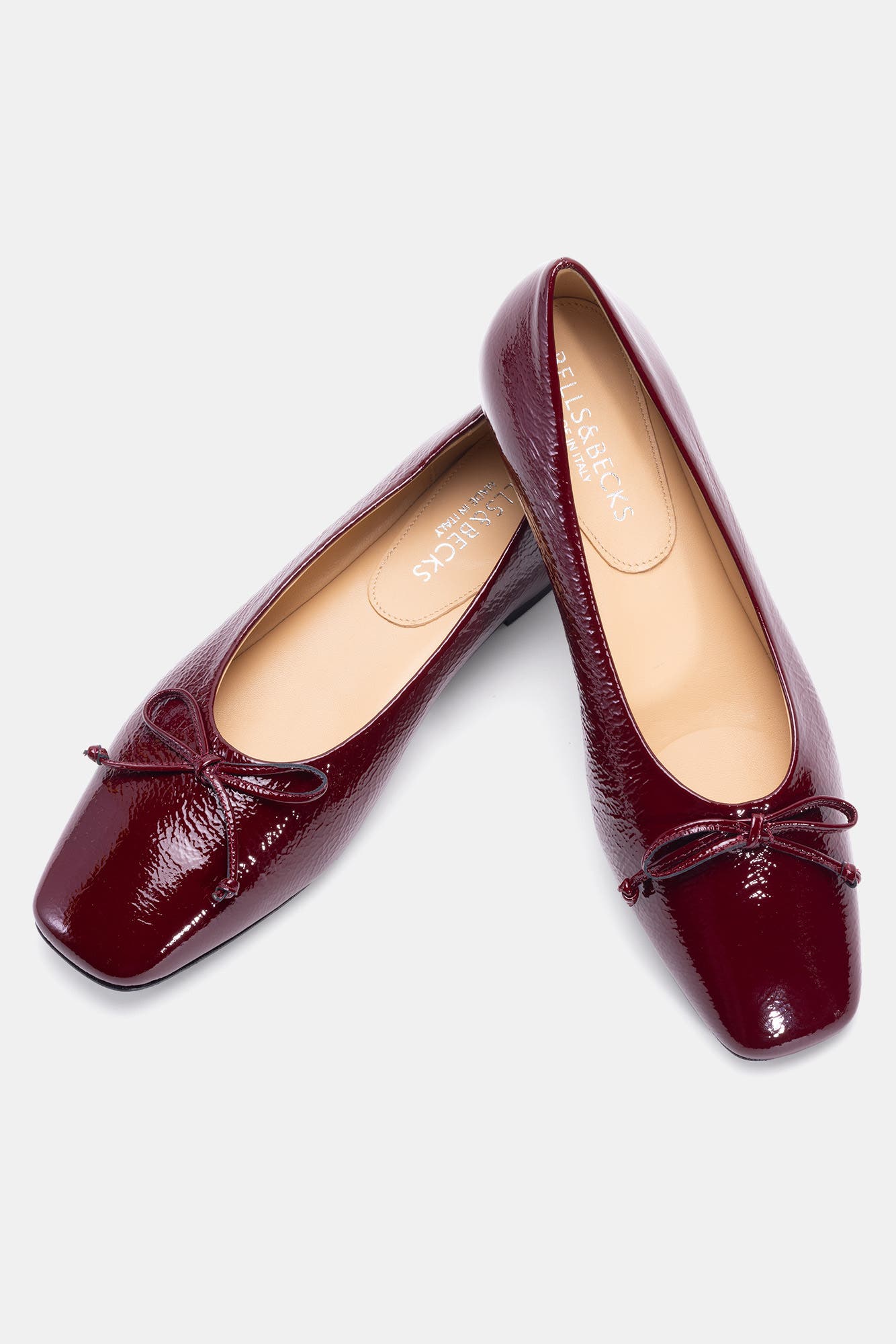 Felicia Square Toe Ballerina Flat, Alternate, color, Burgundy
