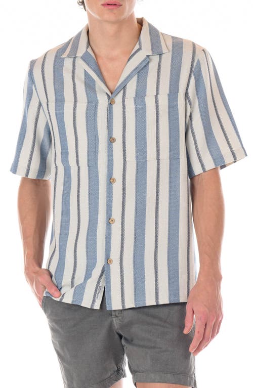Original Paperbacks Del Mar Stripe Stretch Weave Camp Shirt in Ocean  product
