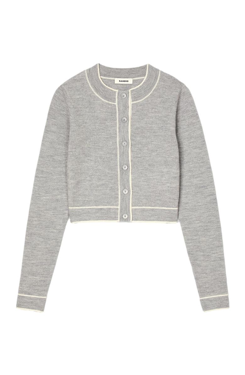 SANDRO Cropped cardigan, Alternate, color, 