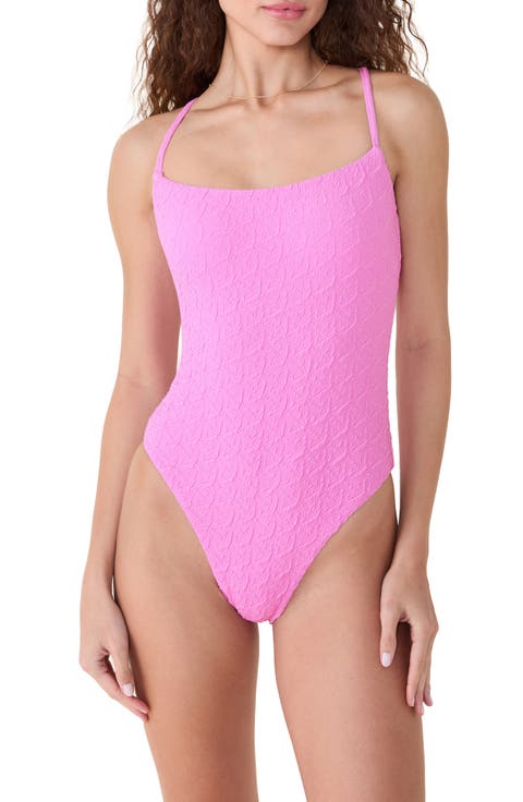 The Fiji Long Torso Jacquard One-Piece Swimsuit