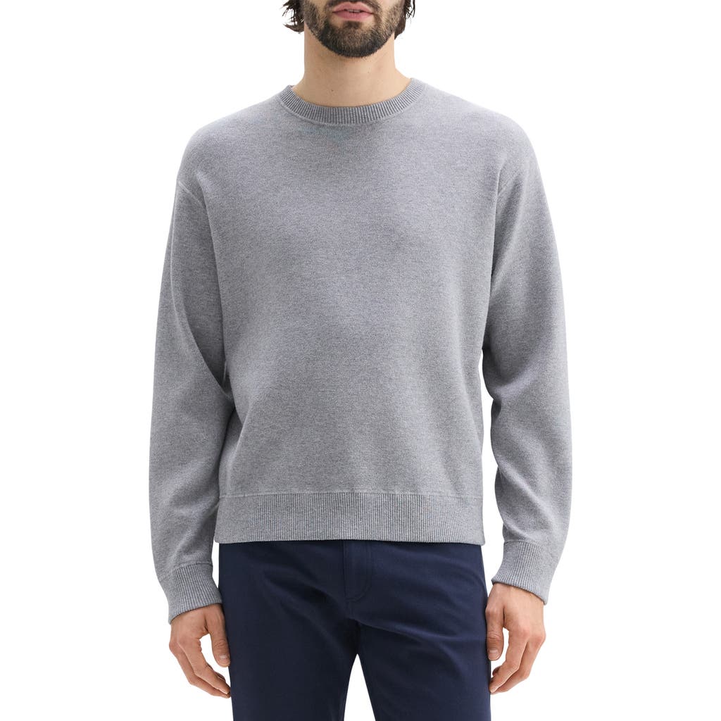Theory Regular Fit Crewneck Sweatshirt In Melange Grey