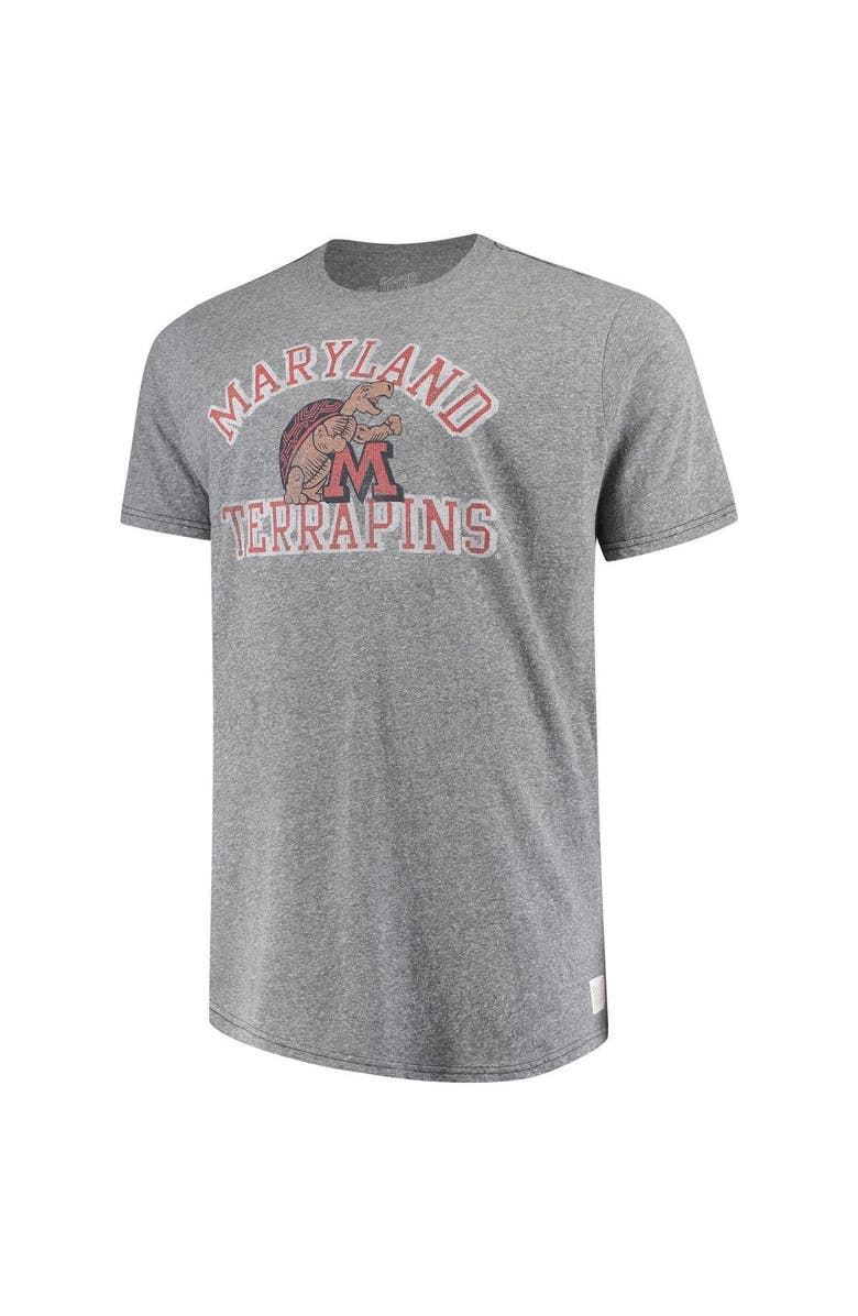 Retro Brand Men's Original Retro Brand Gray Maryland Terrapins Big & Tall Tri-Blend T-Shirt, Alternate, color,
