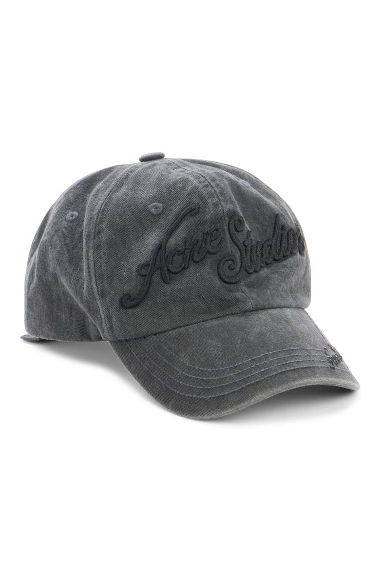 Tourist Logo Embroidered Cotton Twill Baseball Cap, Main, color, FADED BLACK