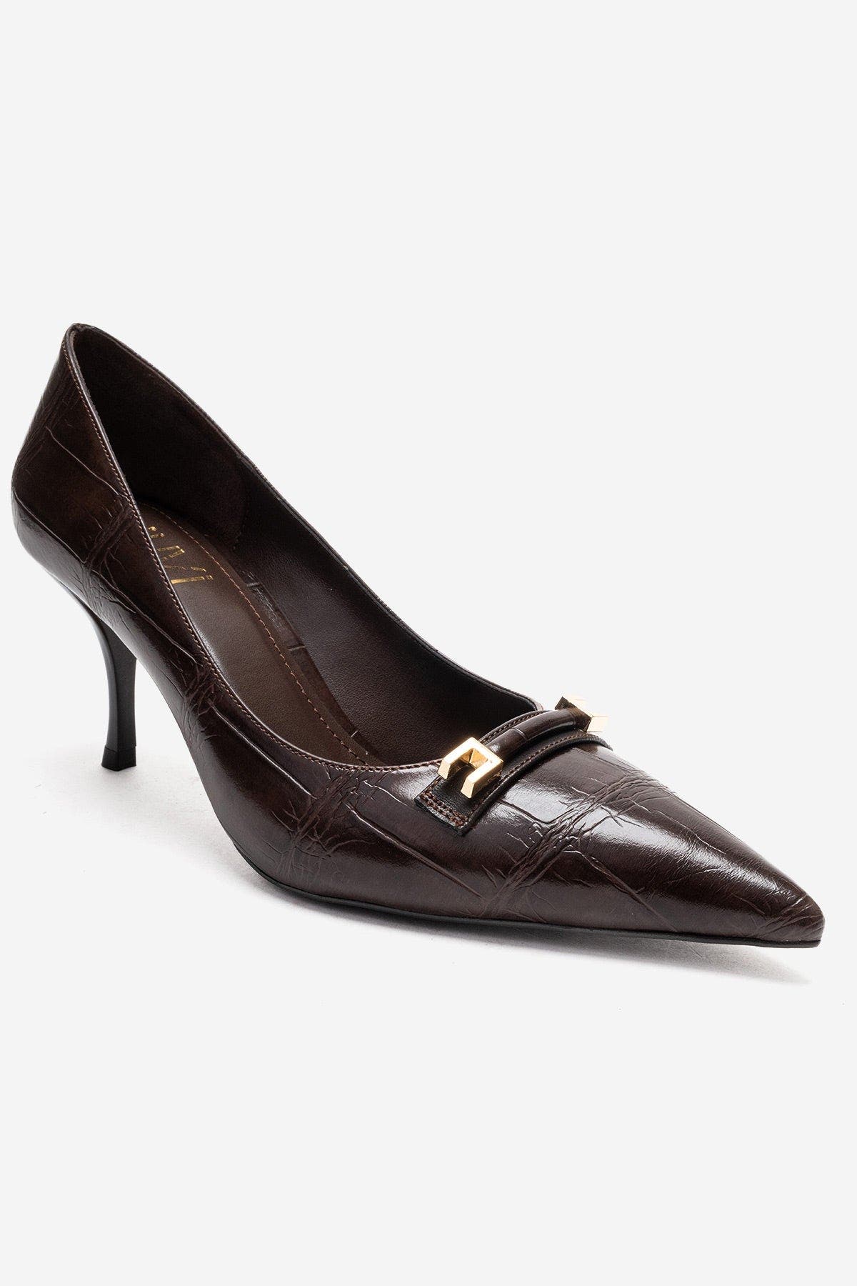Poesy Pointed Toe Stiletto Pump, Alternate, color, Brown Print