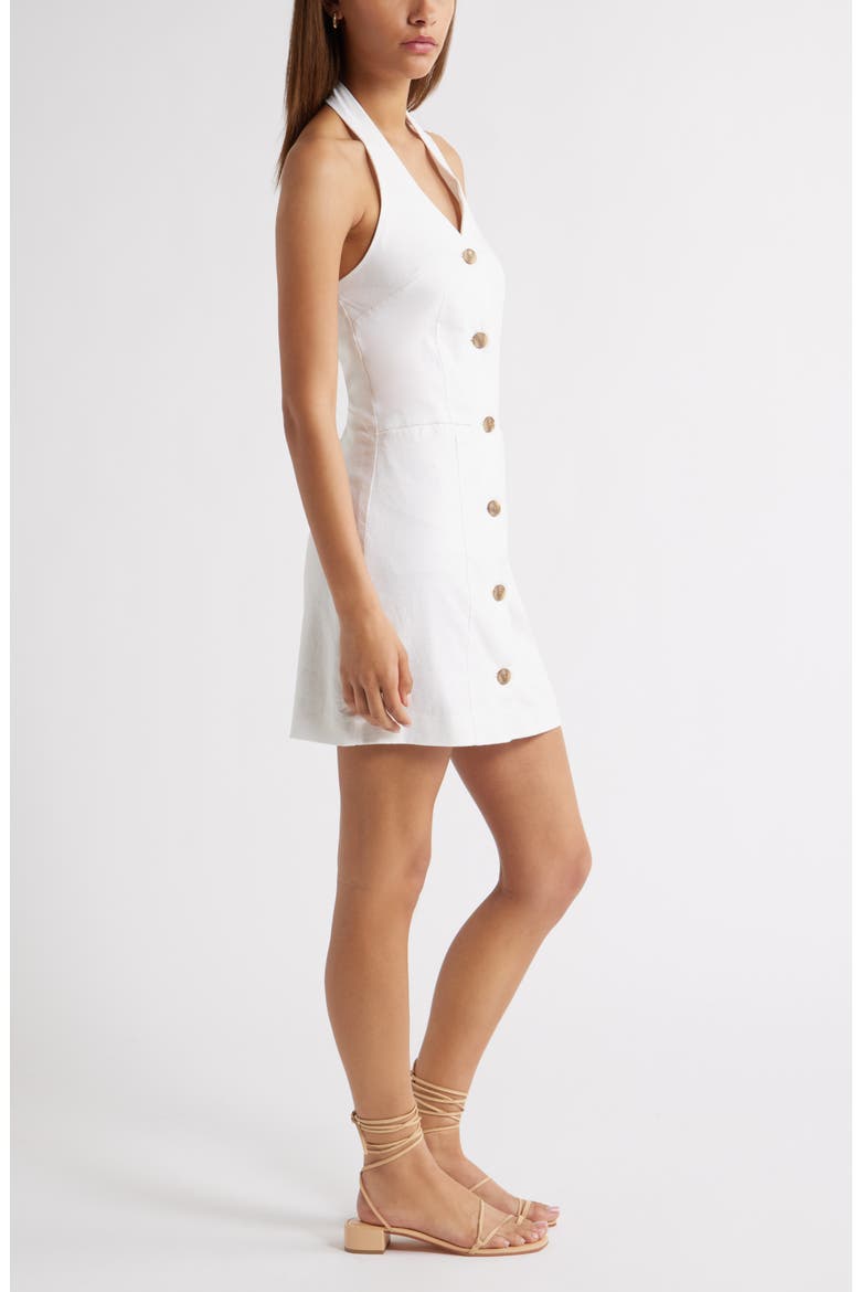 Halter Linen Blend Minidress, Alternate, color, WHITE
