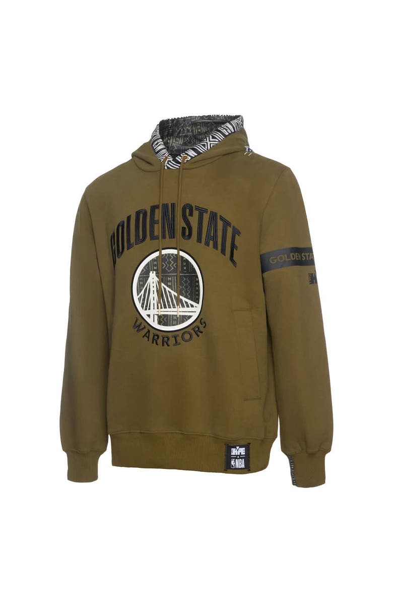 Two Hype Men's NBA x Two Hype  Olive Golden State Warriors Culture & Hoops Collection Premium Pullover Hoodie, Alternate, color, 