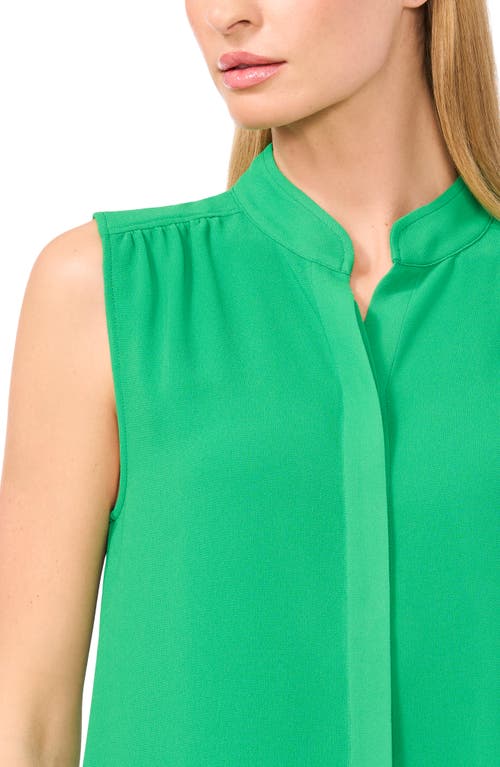 Shop Cece Sleeveless Mandarin Collar Button-up Shirt