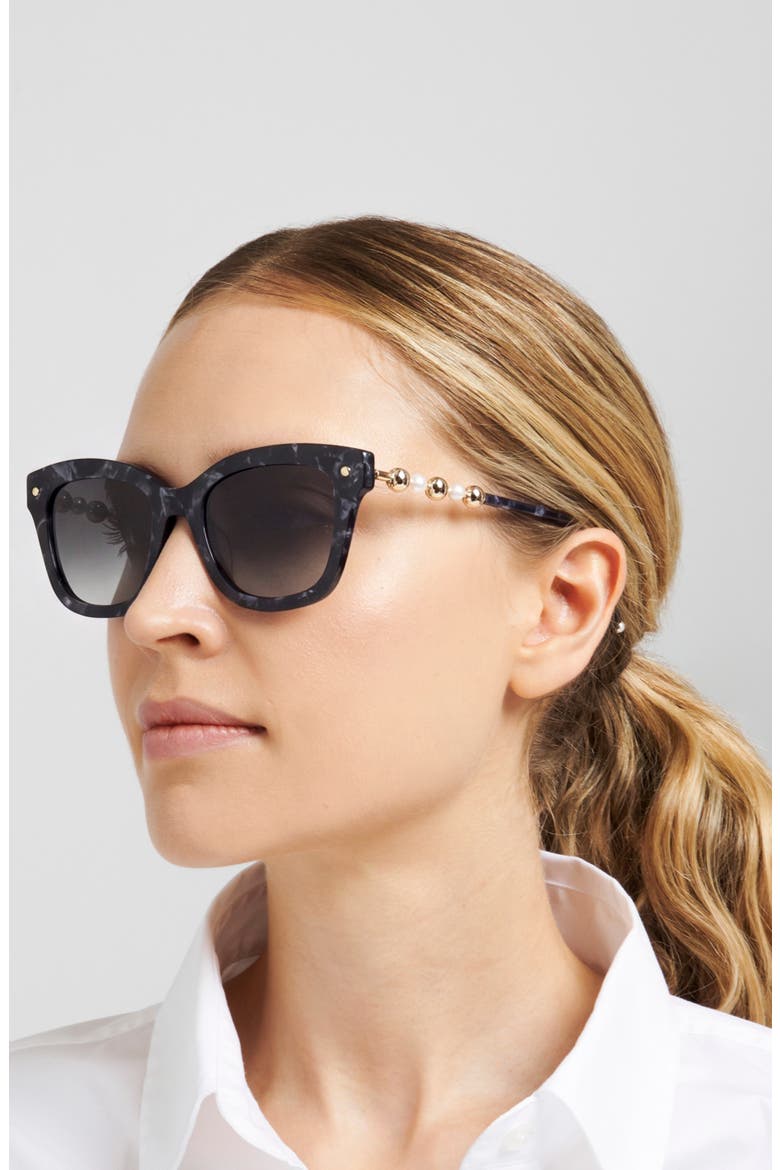 HER 0407/G/S 51mm Gradient Rectangular Sunglasses, Alternate, color, BLACK MARBLE/ DARK GREY SF