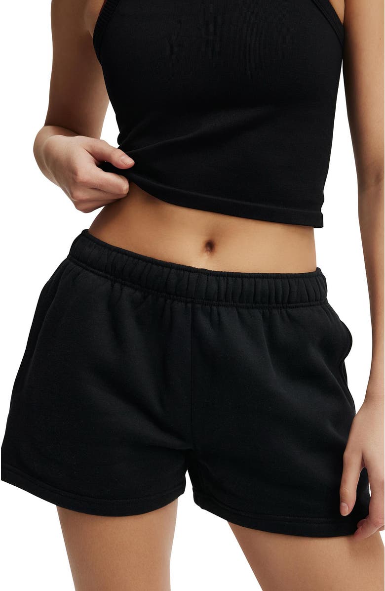 COTTON ON BODY Women's Active Plush Essential Gym Short, Alternate, color, Black