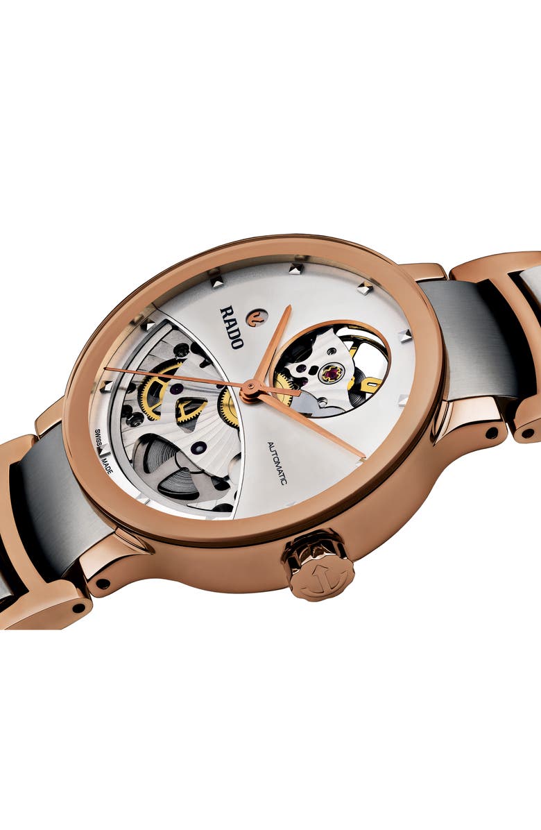 RADO Centrix Automatic Open Heart Bracelet Watch, 33mm, Alternate, color, 