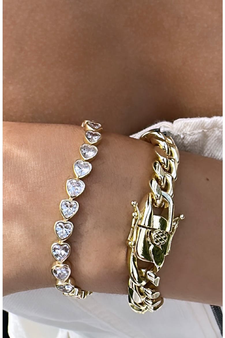Tori Cuban Chain Bracelet, Alternate, color, GOLD