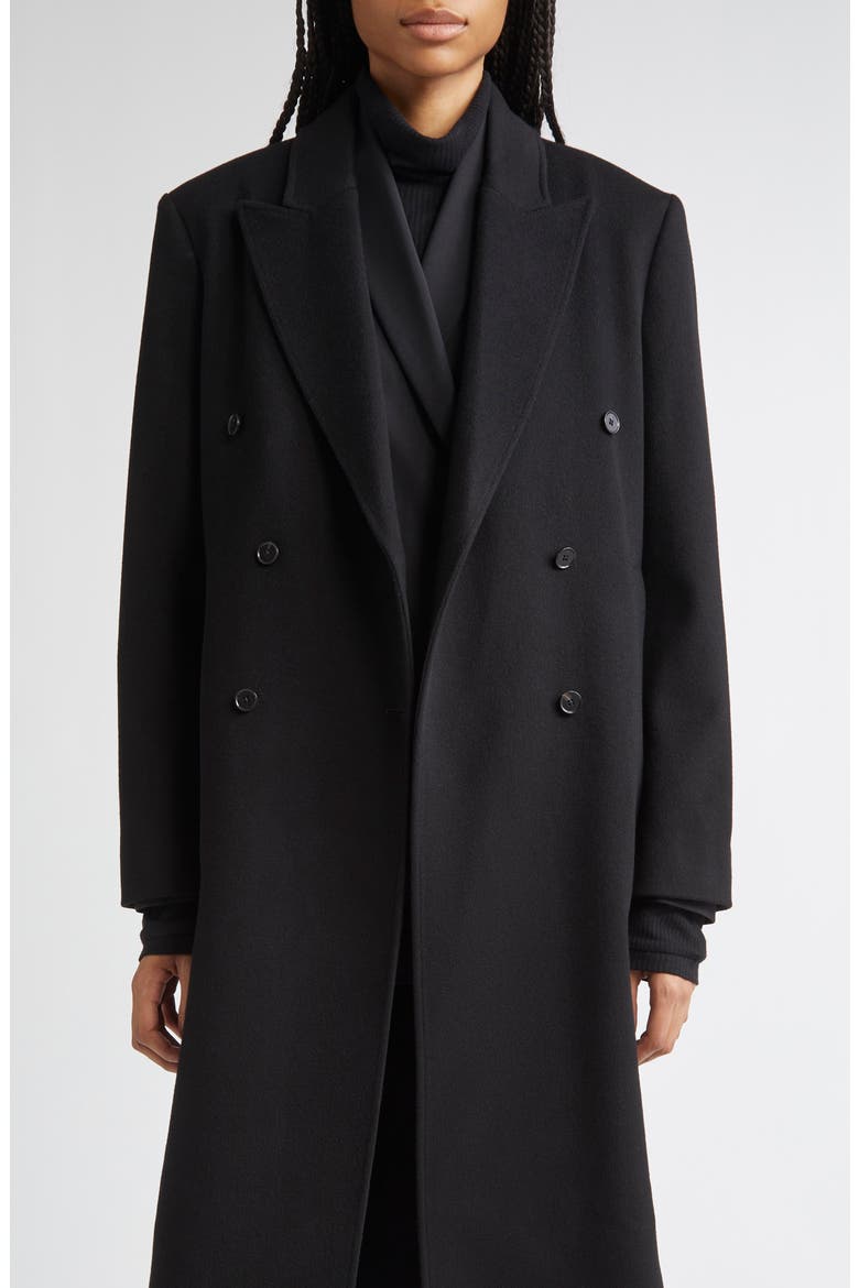 Rosco Double Breasted Wool & Cashmere Coat, Main, color, BLACK