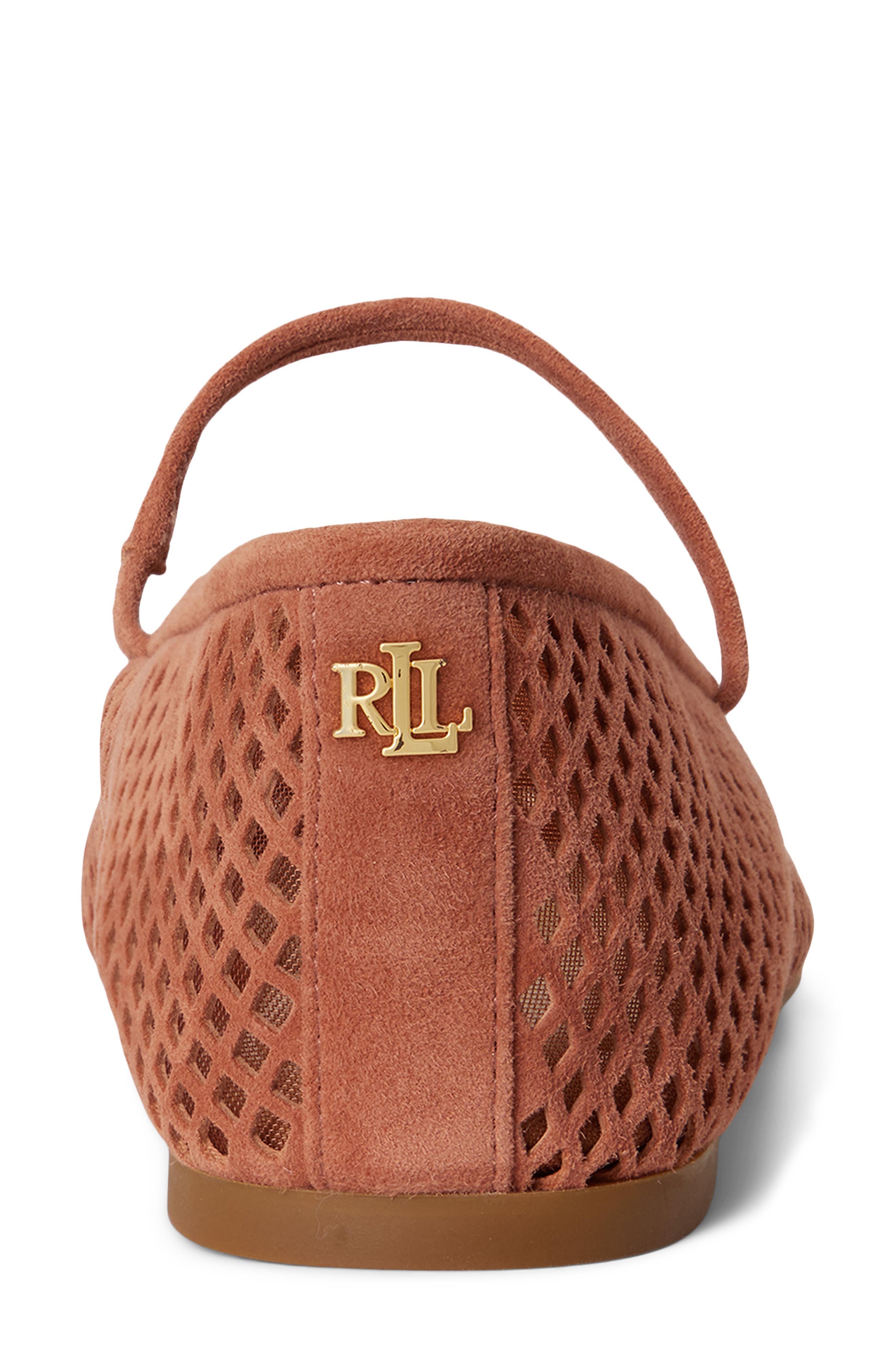 Ralph Lauren Jayna Perforated Mary Jane Flat, Alternate, color, Red Terracotta
