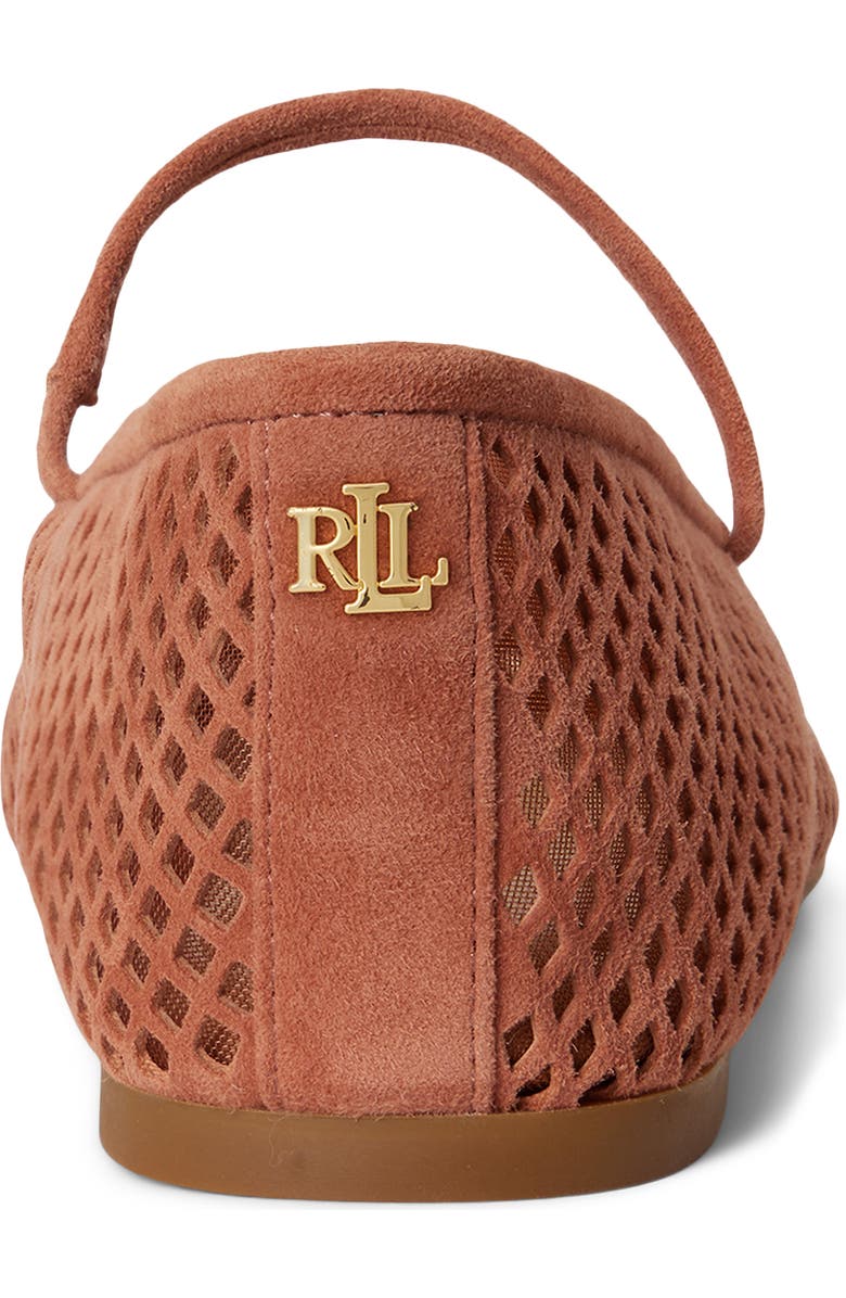 Ralph Lauren Jayna Perforated Mary Jane Flat, Alternate, color, Red Terracotta