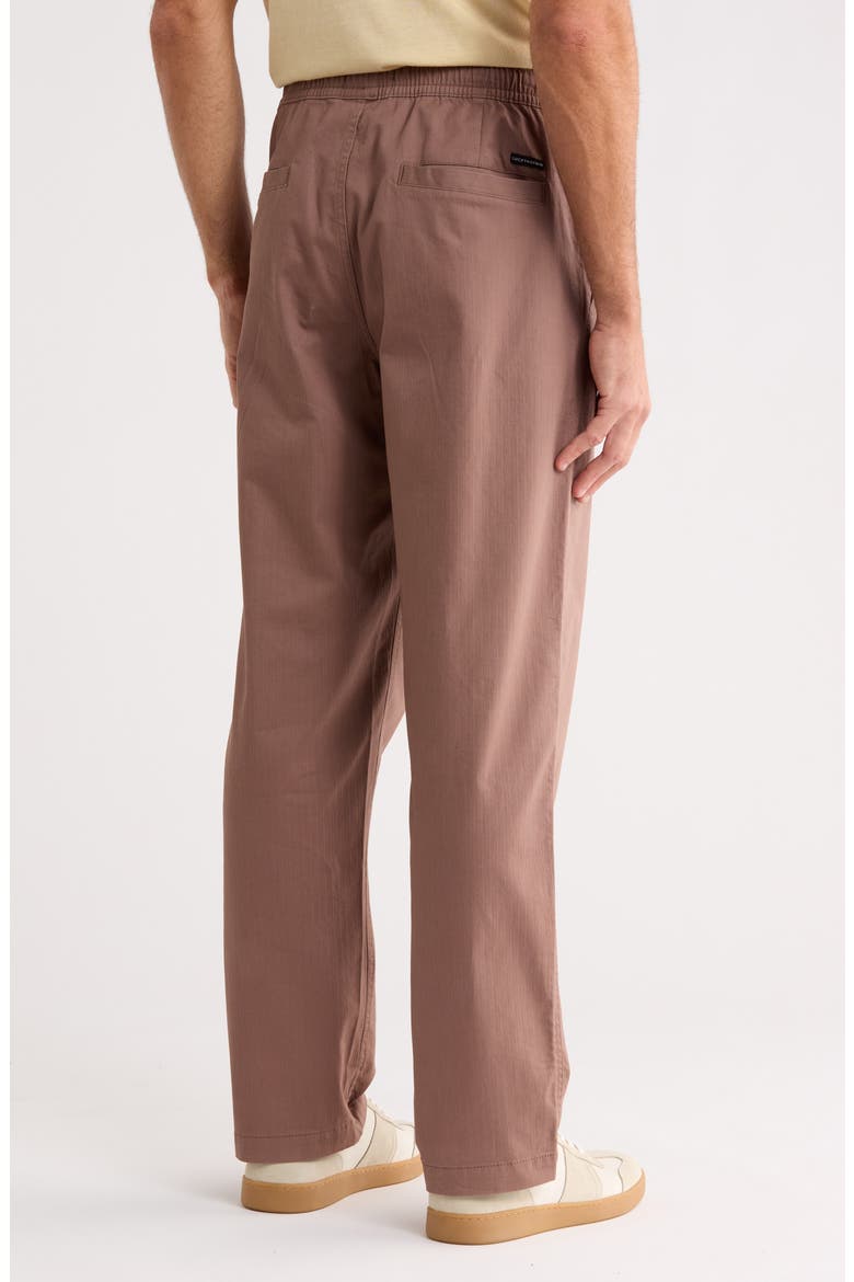 Organic Cotton Dobby Drawstring Waist Pants, Alternate, color, DEEP TAUPE