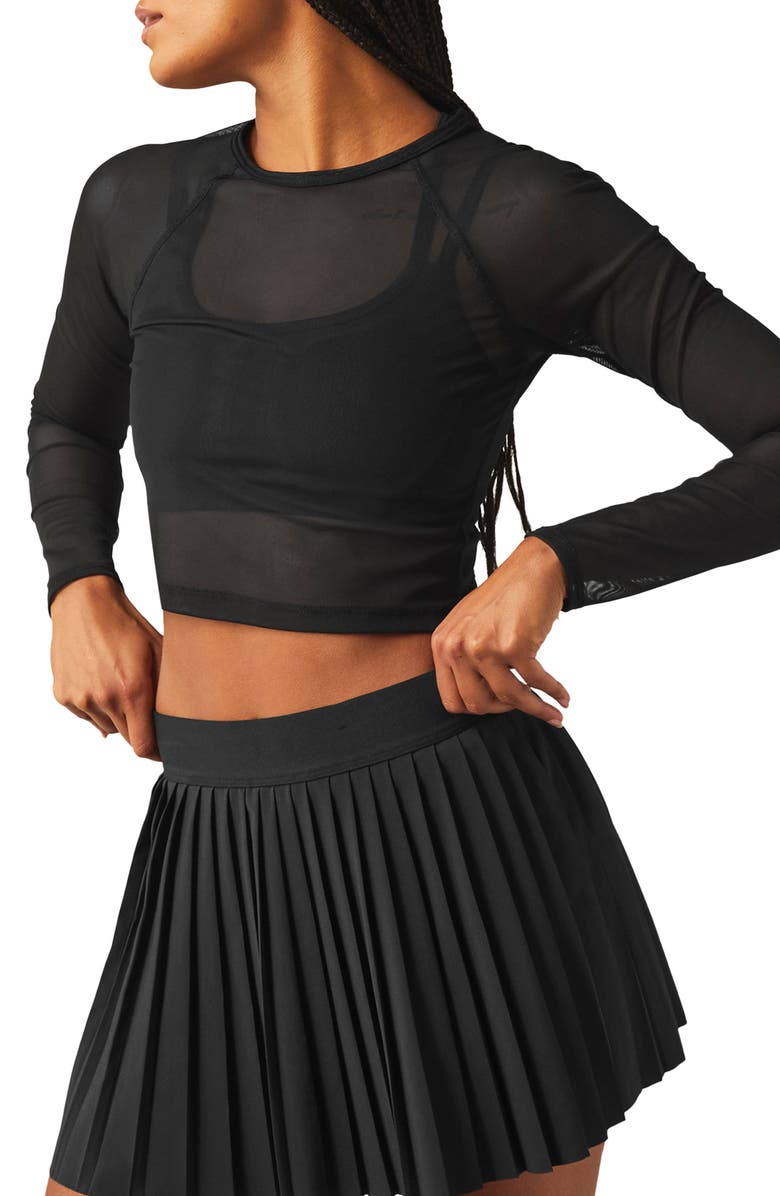 Beyond Yoga Show Off Sheer Mesh Crop Top, Main, color, 