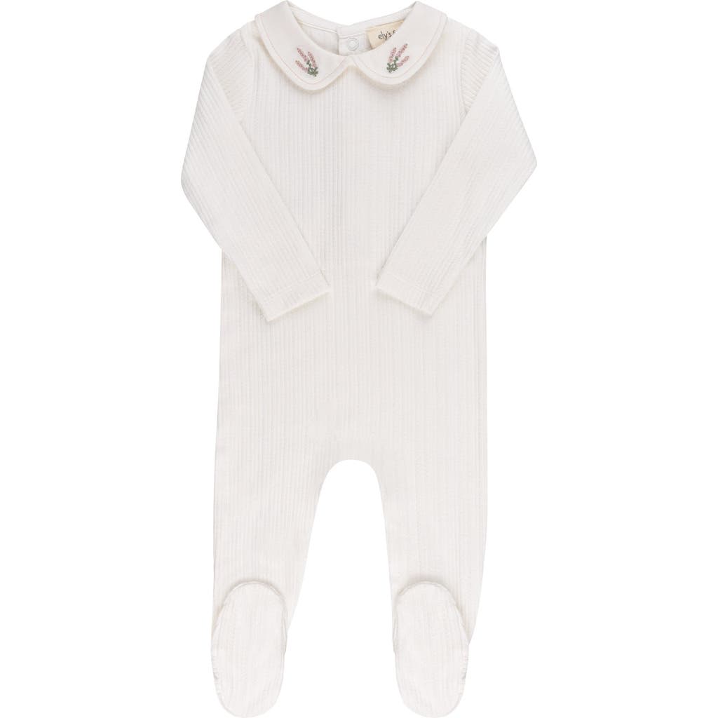 Ely's & Co. Organic Cotton Embroidered Collar Collection In Neutral