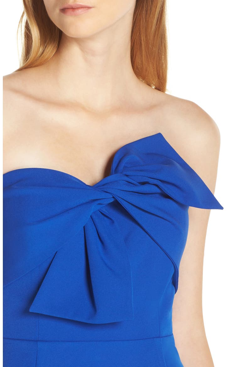 Strapless Bow Detail Sheath Dress, Alternate, color, COBALT