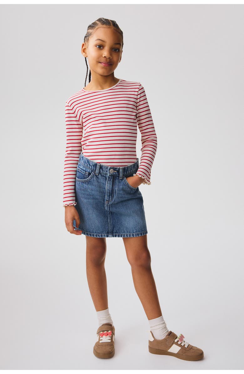 H&M Denim Skirt, Alternate, color, Denim Blue